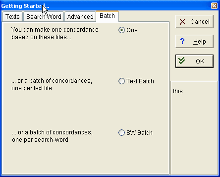 batch concordance dialogue